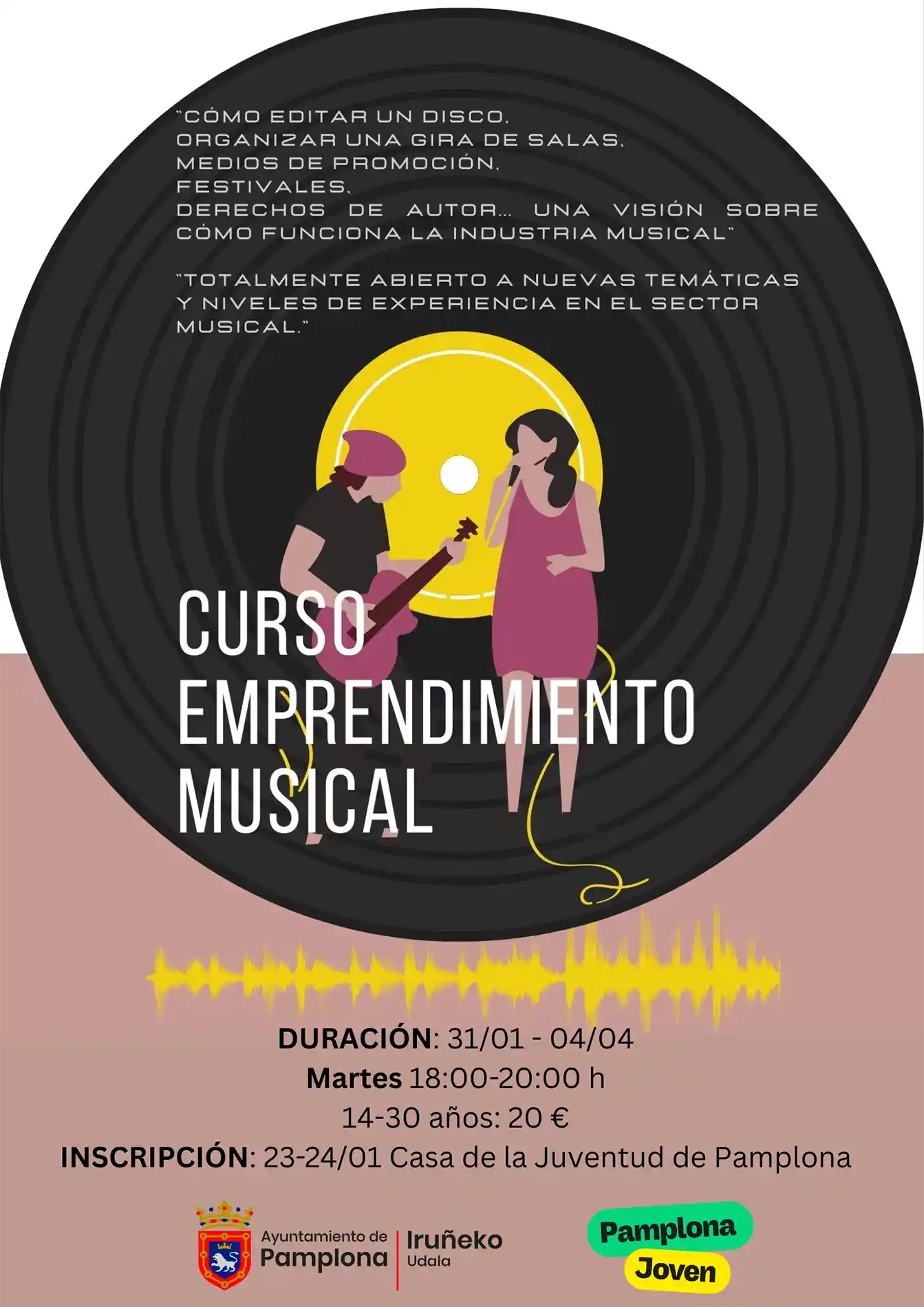 El Ayuntamiento de Pamplona lanza la tercera edición del Curso de emprendimiento musical