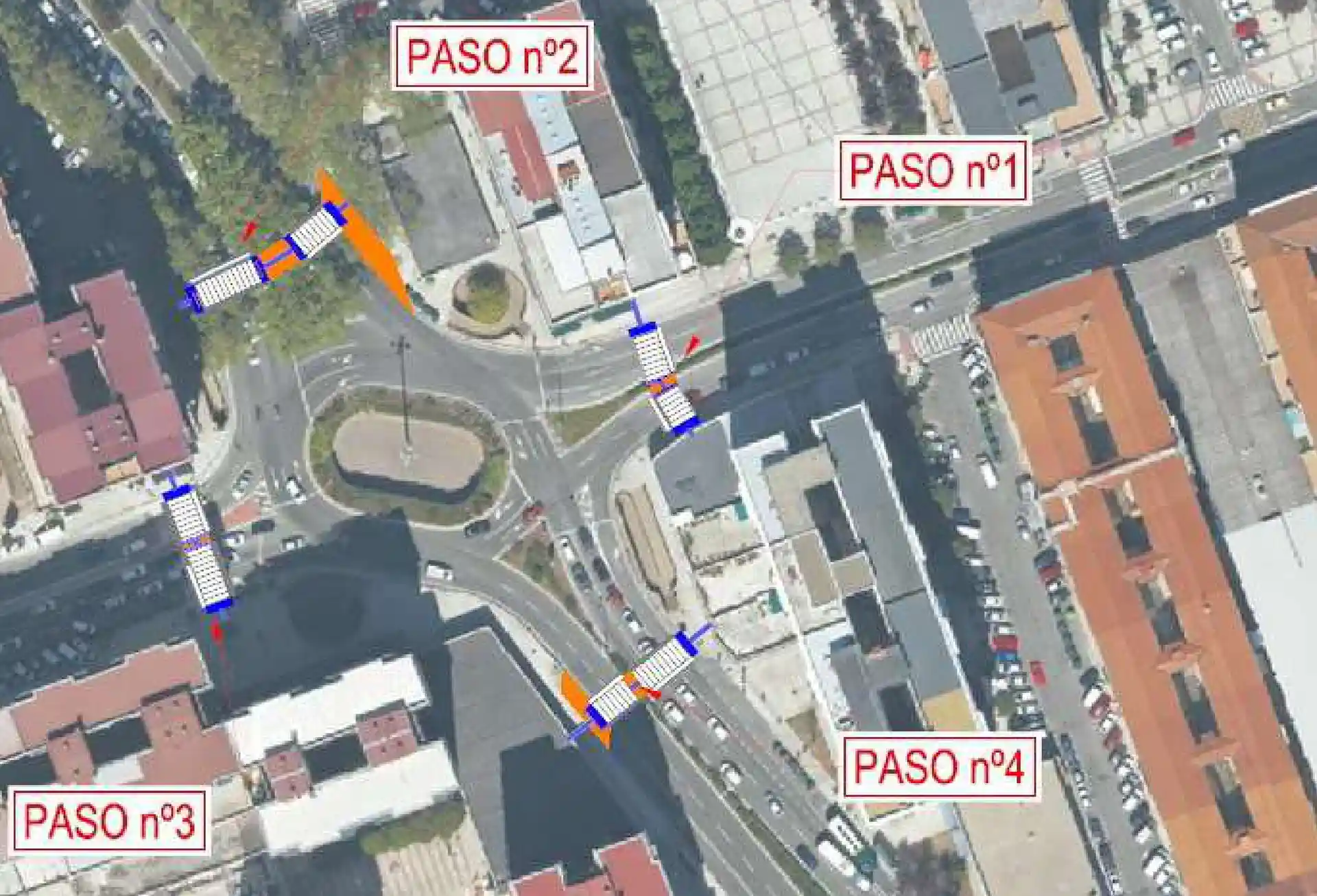 El Ayuntamiento plantea cuatro nuevos pasos de peatones semaforizados en el entorno de la rotonda de San Jorge para facilitar el tránsito a personas con movilidad reducida