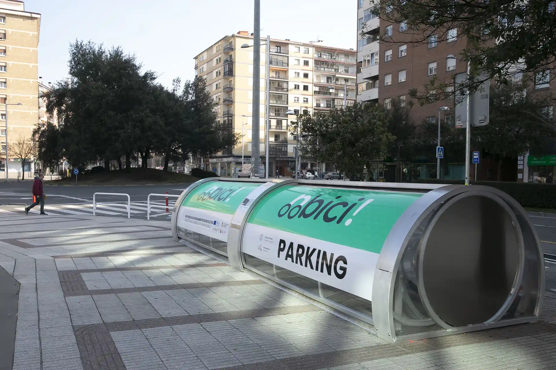 Pamplona estrena dos nuevos aparcamientos cubiertos para bicicletas en la calle Taconera y en la plaza de Europa