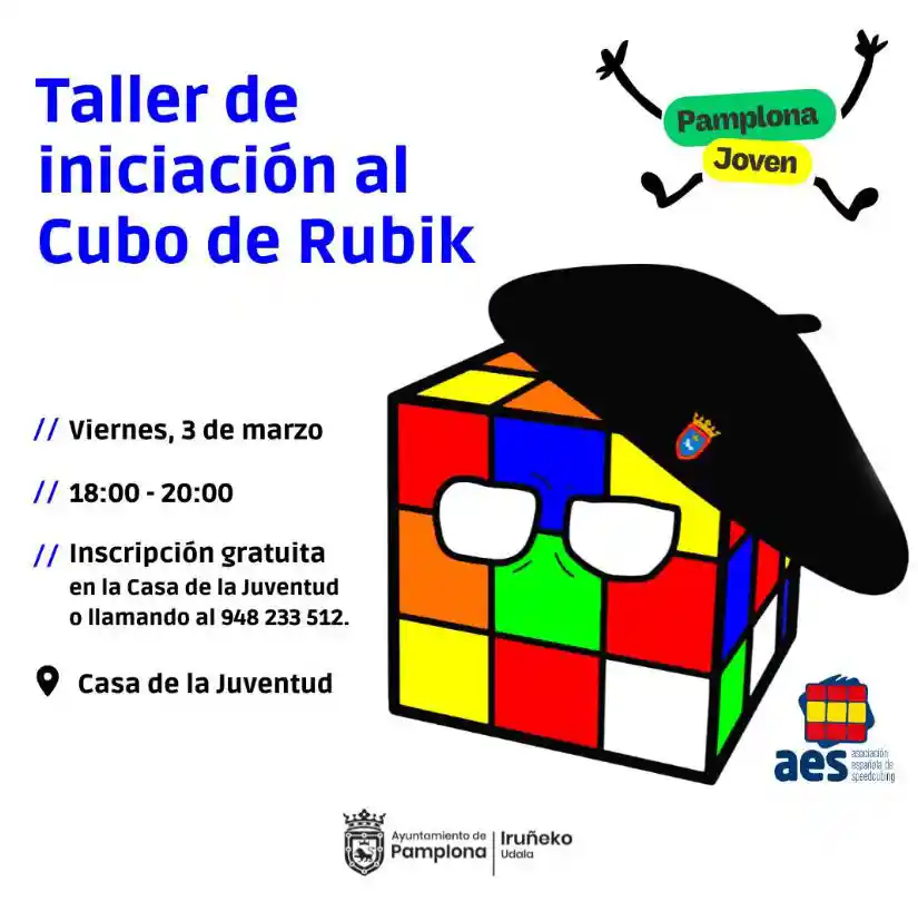 Este viernes 3 de marzo la Casa de la Juventud acogerá un taller de iniciación al cubo de Rubik como prefacio al VII Campeonato Open Iruña que tendrá lugar el fin de semana