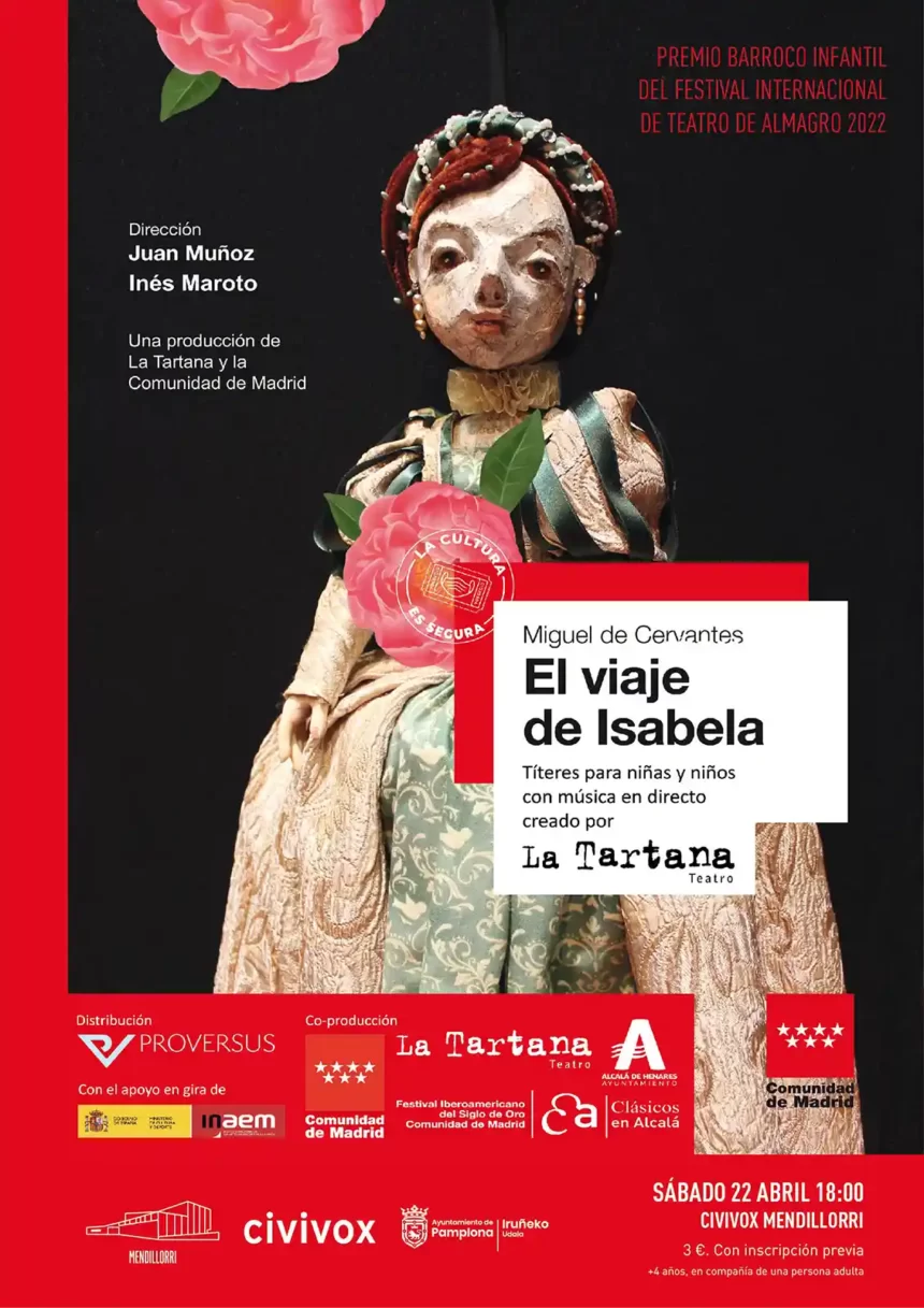 Civivox Mendillorri adelanta al sábado el Día del Libro con la representación de ‘El viaje de Isabela’, de La Tartana Teatro, adaptación de una obra de Miguel de Cervantes