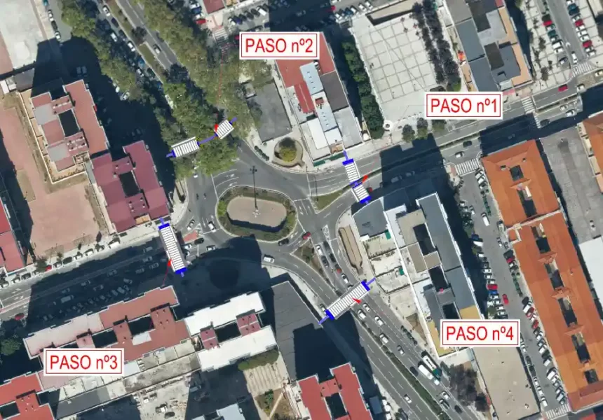 Comienzan las obras para habilitar cuatro nuevos pasos para facilitar la conexión peatonal a nivel en el entorno de la rotonda de San Jorge