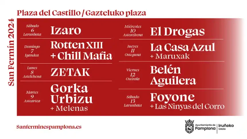 cartel conciertos san fermín 2024